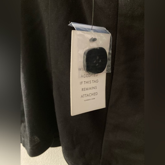 Eloquii Black Blouse with Ruched Sleeves and Square Button Detail - Picture 5 of 7